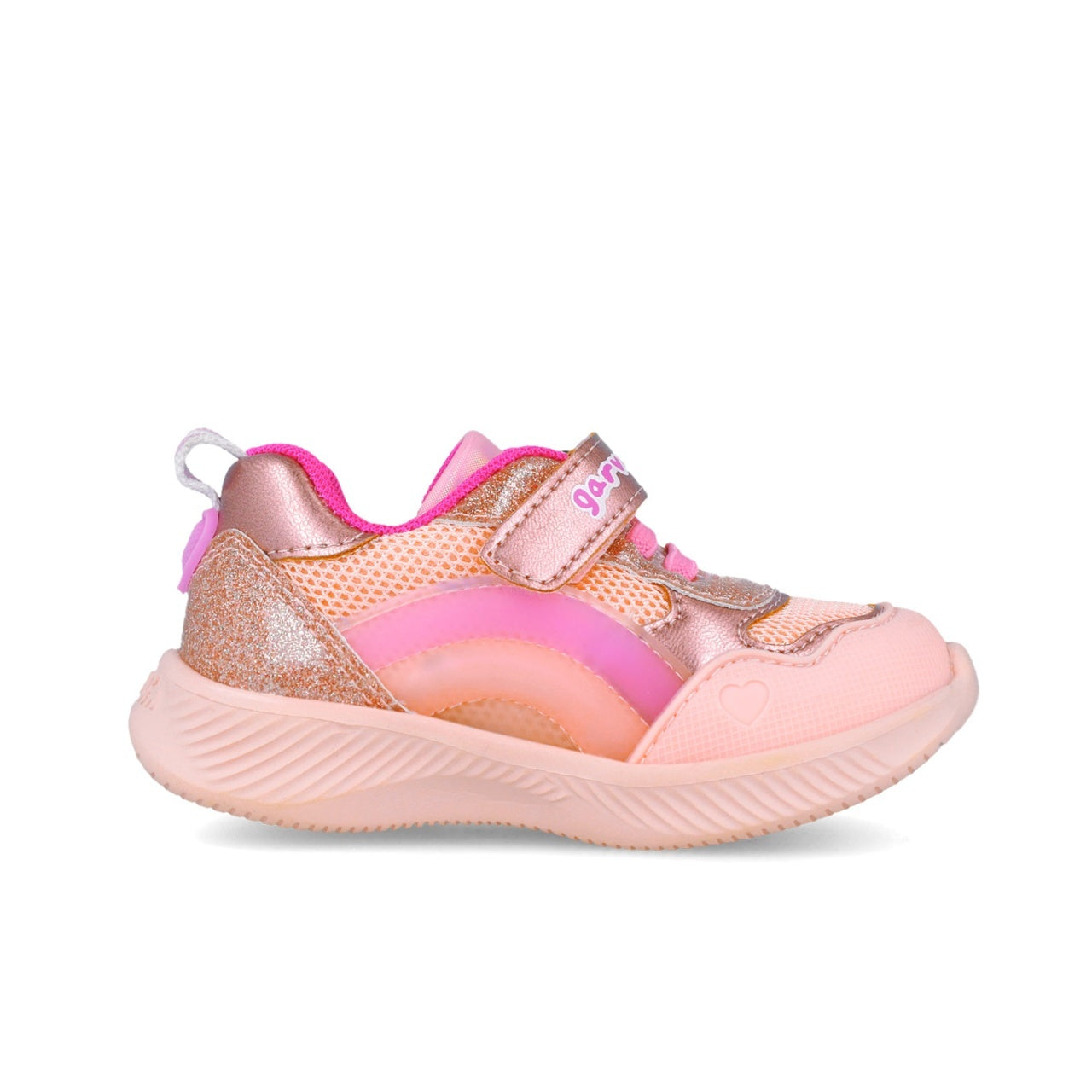 Sneakers cu leduri si curcubeu Garvalin 252801, roz