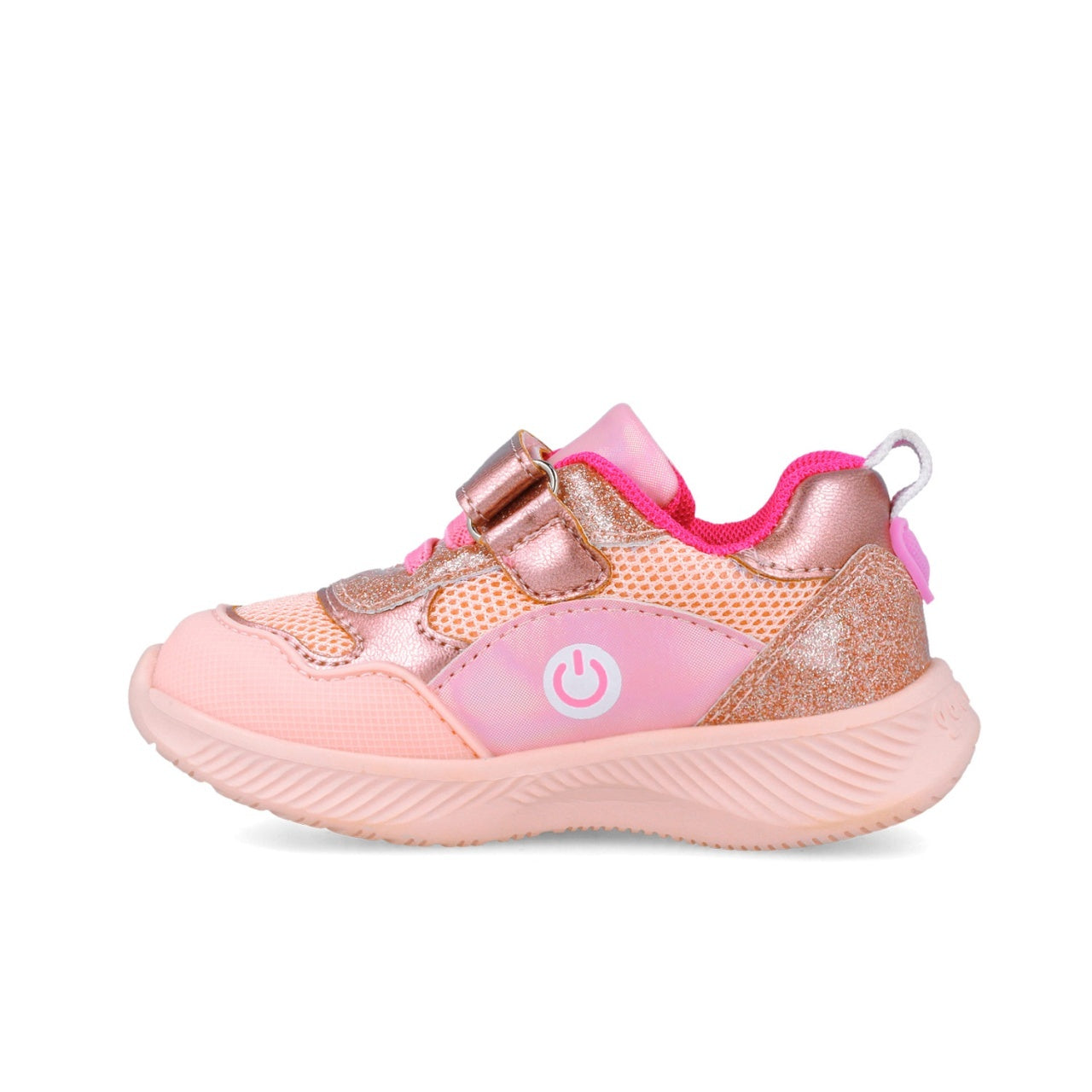 Sneakers cu leduri si curcubeu Garvalin 252801, roz