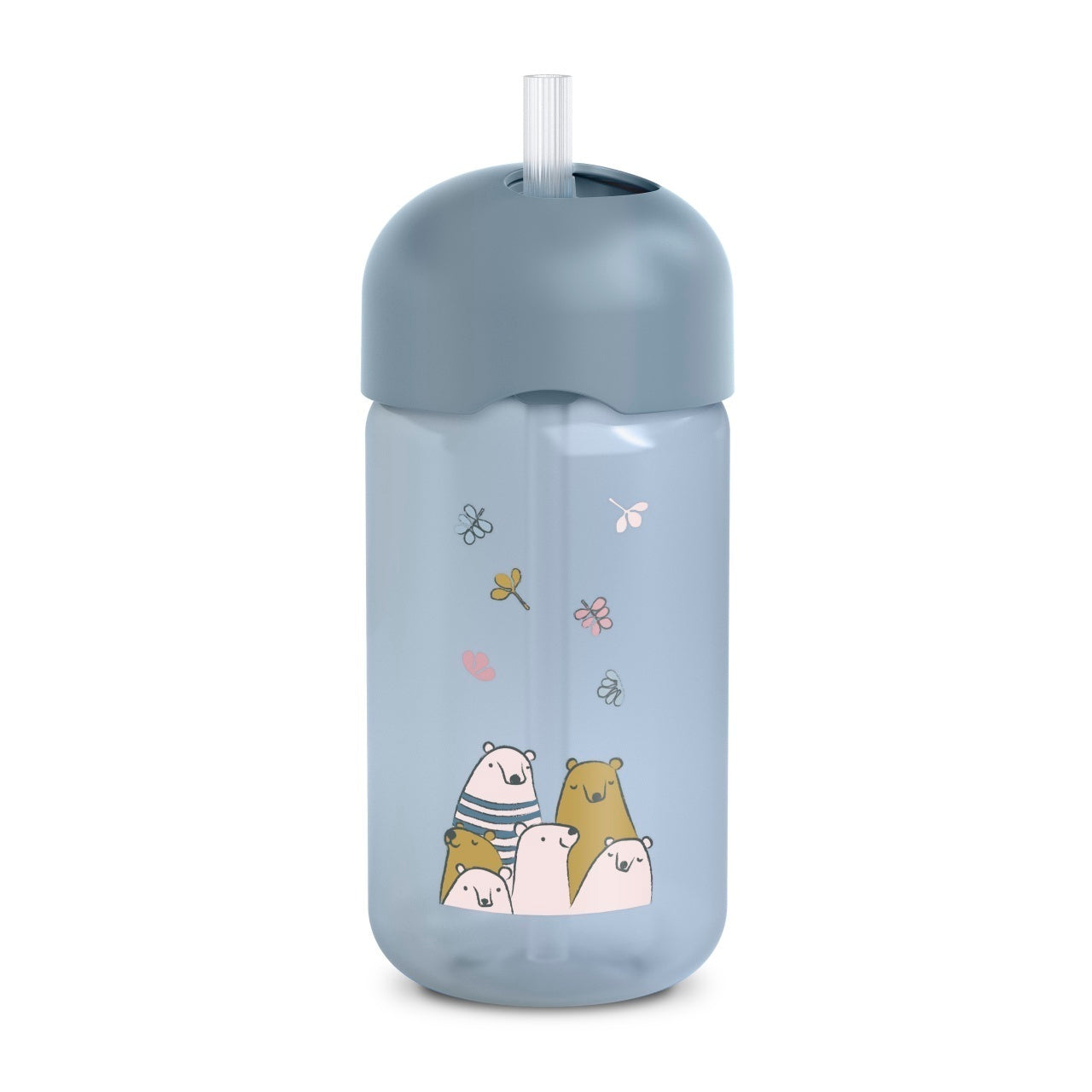 Sticlă de apă fără picurare, Bears, 340 ml, albastru, Suavinex