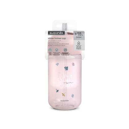 Sticlă de apă fără picurare, Bears, 340 ml, roz, Suavinex