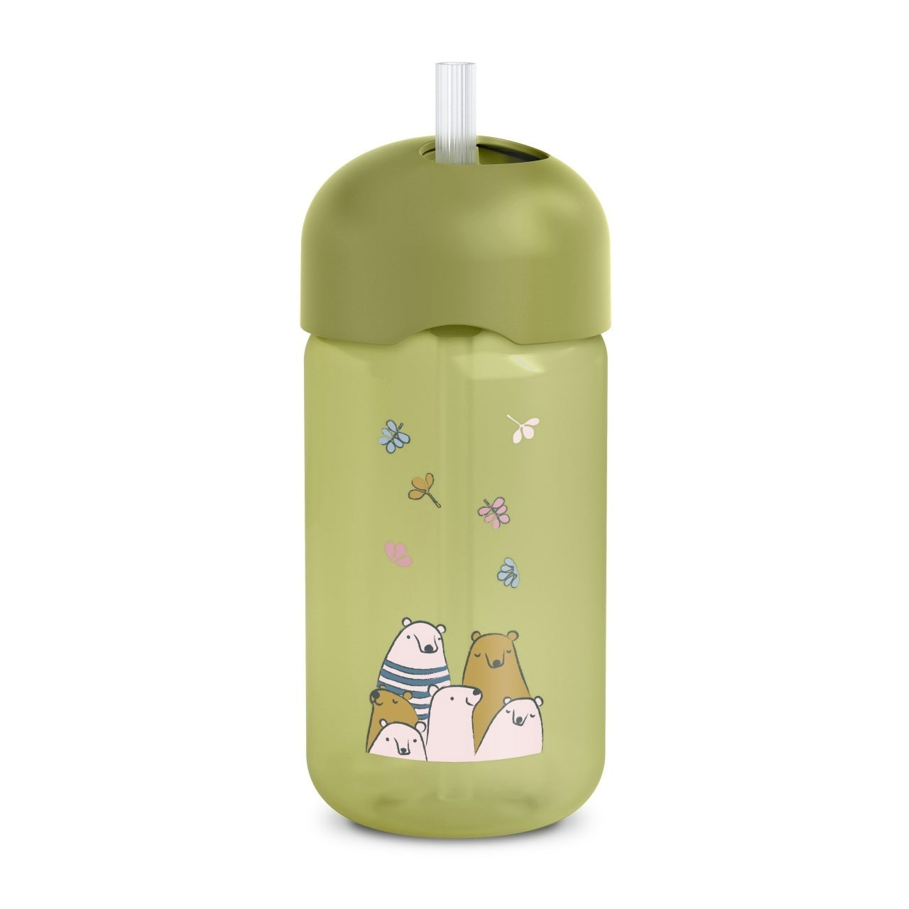 Sticlă de apă fără picurare, Bears, 340 ml, verde, Suavinex