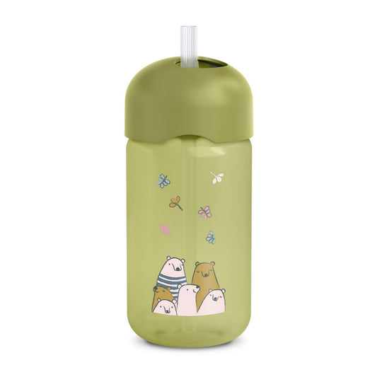 Sticlă de apă fără picurare, Bears, 340 ml, verde, Suavinex -