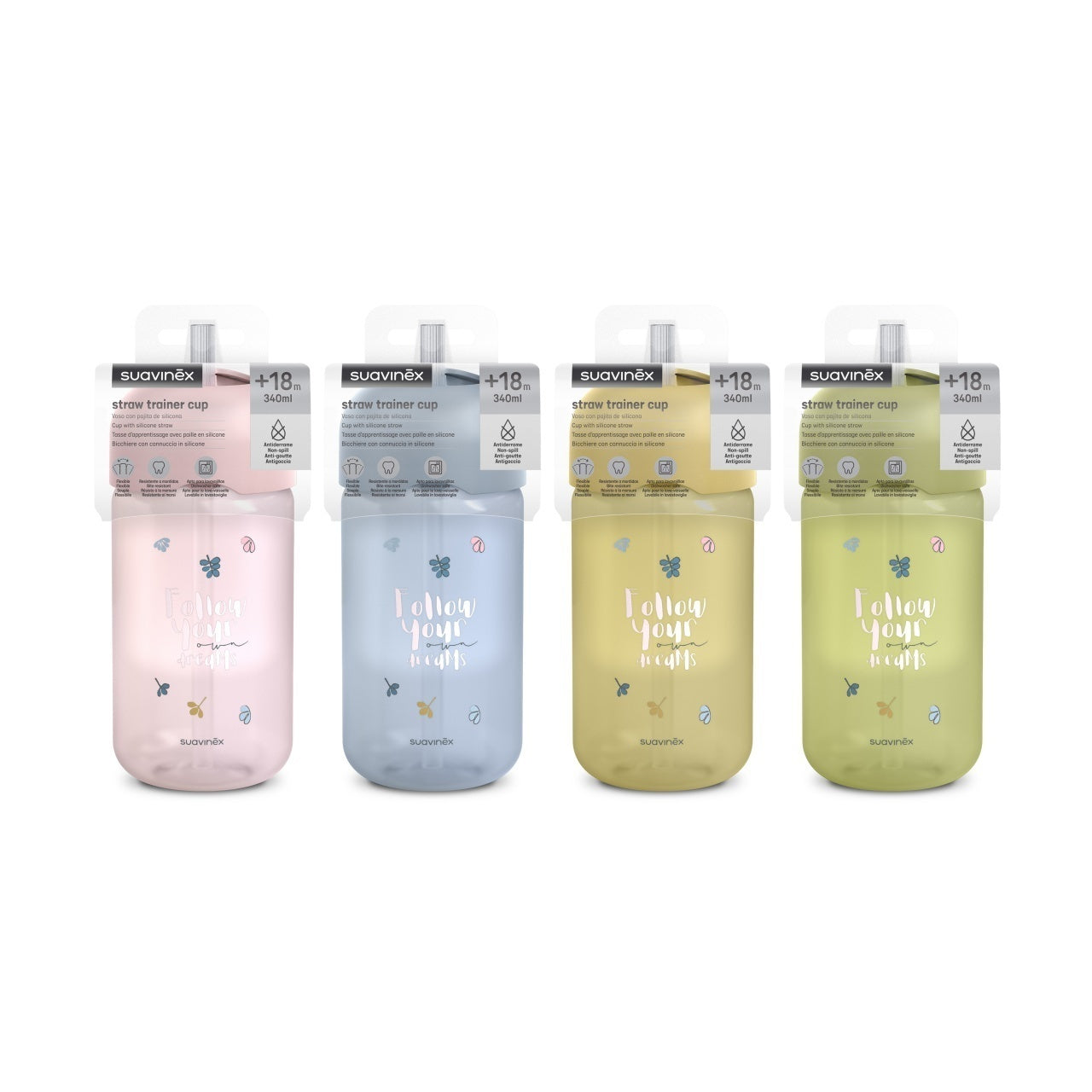 Sticlă de apă fără picurare, Bears, 340 ml, verde, Suavinex