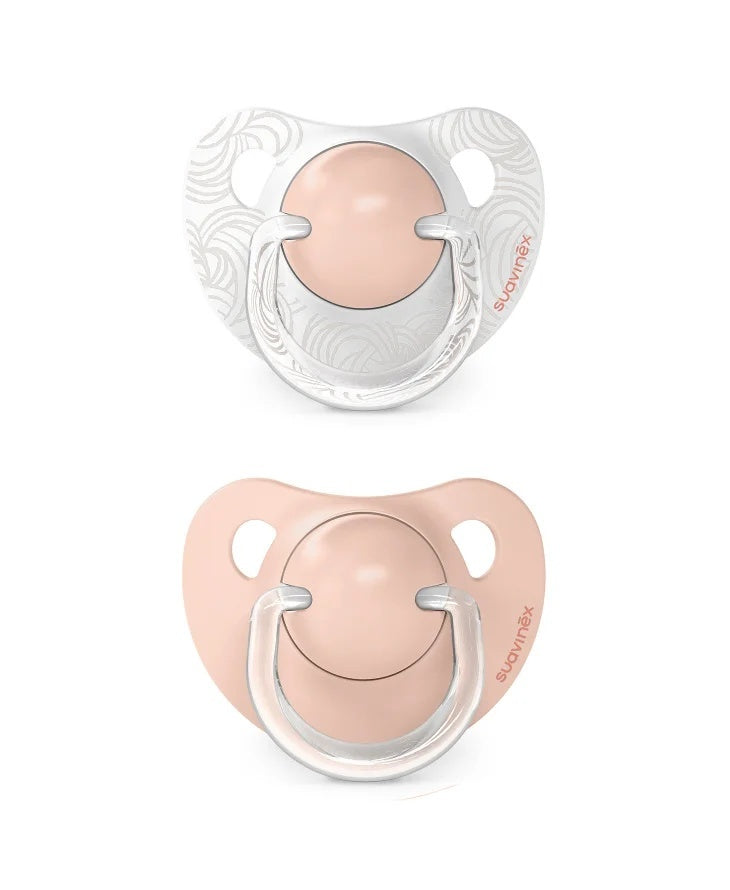 Suzetă anatomică din silicon, 2 buc 0-6 luni piersică Dreams