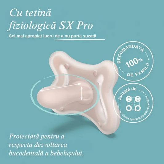 Suzetă fiziologică SX Pro 6-18 luni Zero Zero Suavinex