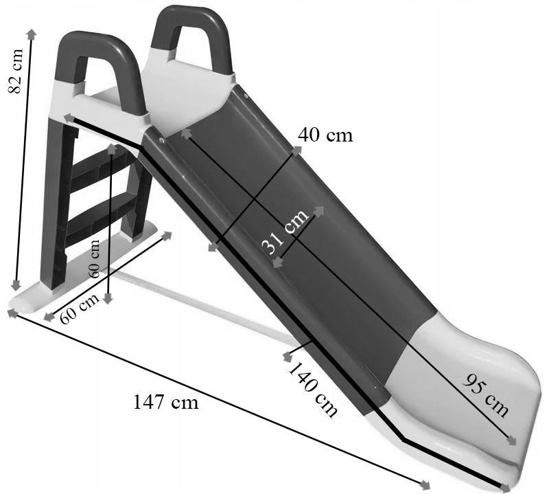 Tobogan pentru copii, 140 cm crem/turquaz -