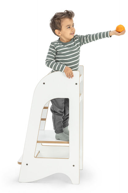Turn de invatare MamaToyz Learning Tower din MDF, Alb