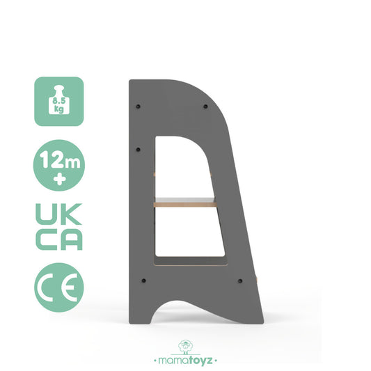 Turn de invatare MamaToyz Learning Tower din MDF, Gri
