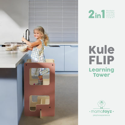 Turn de invatare multifunctional Kule Flip, Roz, MamaToyz
