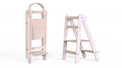 Turn de invatare pliabil MamaToyz Learning Tower din lemn, Natur