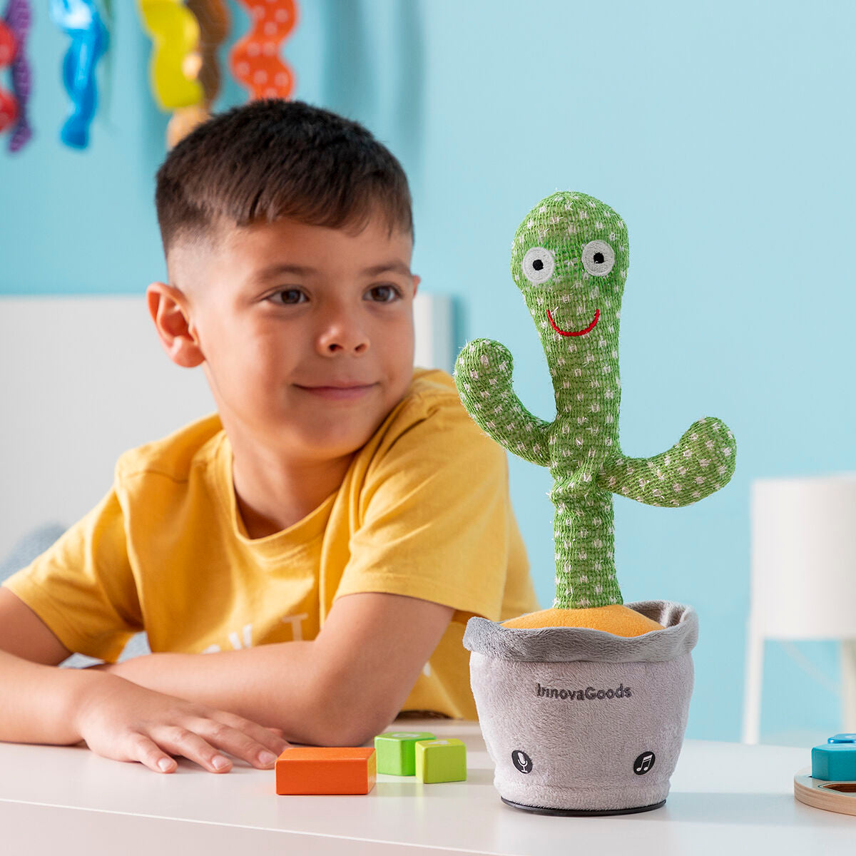 Cactus dansator și vorbitor reîncărcabil cu muzică și LED-uri multicolore Cacxi InnovaGoods - Jucarii si jocuri, Jucării electronice